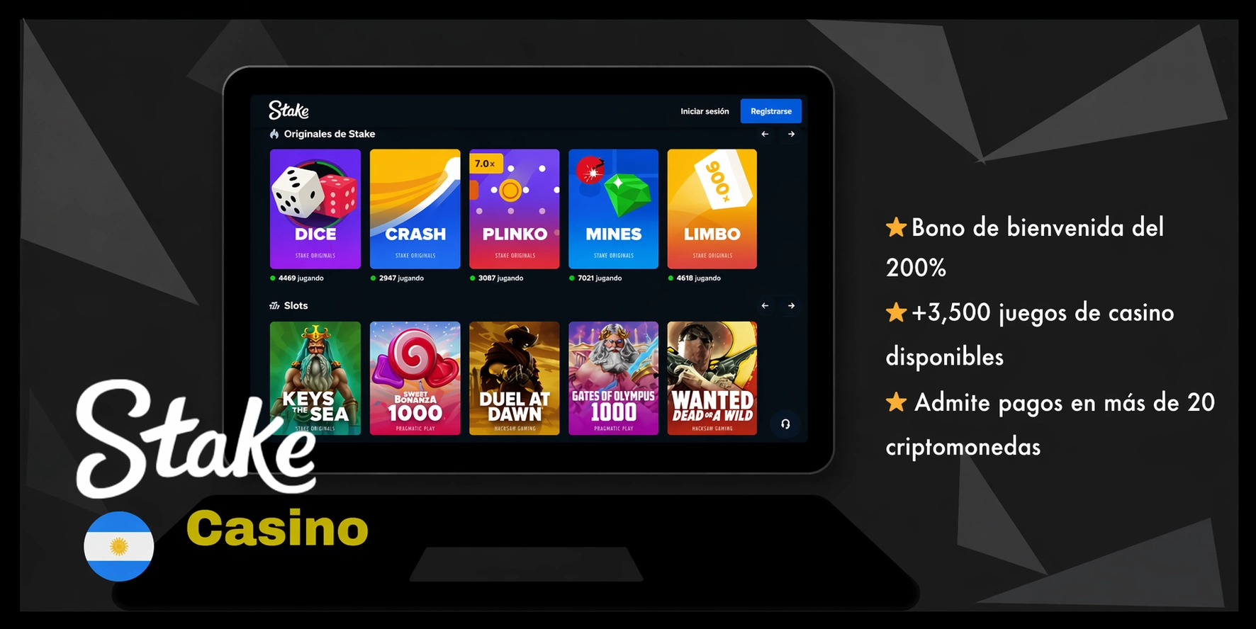 Stake mejor casino en línea en Argentina depósito y retiros con criptomonedas